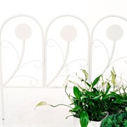 Заборчик садовый декоративный металл белый высота 54см 58-419W - фото 74834