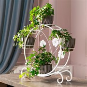 Подставка для цветов на подоконник на 8 кашпо металл белый 41-006W - фото 74856