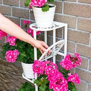 Подставка напольная для цветов на 6 горшков белая металл высота 98см 401-032W - фото 74862