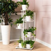 Подставка напольная для цветов на 6 горшков белая металл высота 98см 401-032W - фото 74863