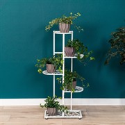 Подставка напольная для цветов на 6 горшков белая металл высота 98см 401-032W - фото 74867