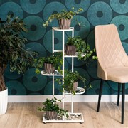 Подставка напольная для цветов на 6 горшков белая металл высота 98см 401-032W - фото 74868