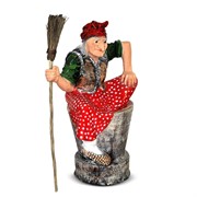 Фигура садовая Баба-Яга в ступе малая 80см F07543 - фото 74885