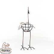 Подставка напольная Птица садовая кованая высота 74см чёрно-золотая 95-001-BG - фото 7490