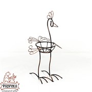 Подставка напольная Птица садовая кованая высота 74см чёрно-золотая 95-001-BG - фото 7491