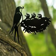 Декор настенный Ласточки в гнезде 21см металл чёрный 700-016B - фото 74925