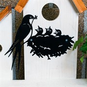 Декор настенный Ласточки в гнезде 21см металл чёрный 700-016B - фото 74928