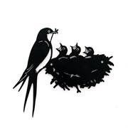 Декор настенный Ласточки в гнезде 21см металл чёрный 700-016B - фото 74929