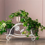 Подставка под цветы на 3 кашпо металл белая 41-010W - фото 74945