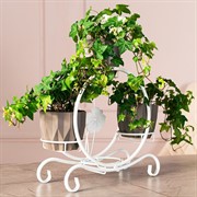 Подставка для цветов на подоконник на 4 кашпо металл белая 41-004W - фото 74949