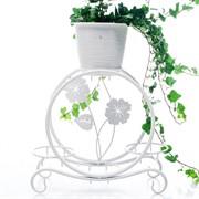 Подставка для цветов на подоконник на 4 кашпо металл белая 41-004W - фото 74952