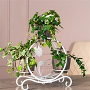 Подставка на подоконник на 4 цветка белая металлическая 41-018W - фото 74954