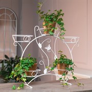 Подставка для цветов на подоконник под 5 кашпо белая металл 14-915W - фото 74979