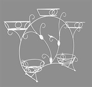 Подставка для цветов на подоконник под 5 кашпо белая металл 14-915W - фото 74983