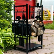 Дровница металлическая разборная чёрная 103-208 - фото 75011