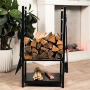 Дровница металлическая разборная чёрная 103-208 - фото 75015
