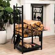 Дровница металлическая разборная чёрная 103-208 - фото 75016