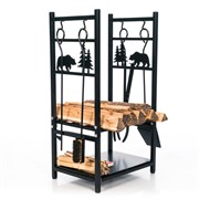 Дровница металлическая разборная чёрная 103-208 - фото 75018