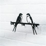 Вешалка настенная Ласточки металл длина 26см 701-052B - фото 75024