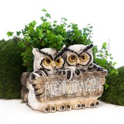 Кашпо декоративное Две совы с табличкой Добро пожаловать! F08574 - фото 75125