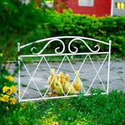 Заборчик декоративный для сада металл белый длина 62см 58-414W - фото 75154