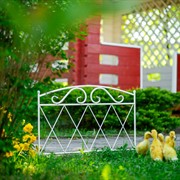 Заборчик декоративный для сада металл белый длина 62см 58-414W - фото 75155