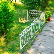 Заборчик декоративный для сада металл белый длина 62см 58-414W - фото 75157
