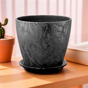 Горшок Бутон шёлк 21см 5,4л чёрный - фото 75275