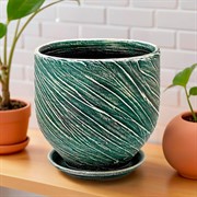 Горшок Безе овал 3,6л 18см изумруд - фото 75276