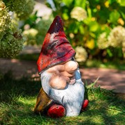 Фигура декоративная Гном садовый простачок полистоун высота 40см F08468 - фото 75309