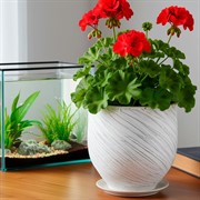 Горшок Безе овал 5,6л 20см бело-жемчужный - фото 75324