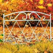 Заборчик декоративный для сада металл белый длина 62см 58-414W - фото 75325