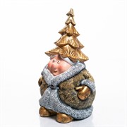 Фигура новогодняя Снегурочка бело-золотая высота 60см U09386-G - фото 75327