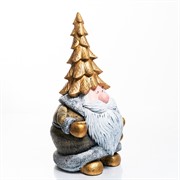 Фигура новогодняя Дед Мороз большой бело-золотой высота 100см U09380-G - фото 75331