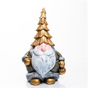 Фигура новогодняя Дед Мороз большой бело-золотой высота 100см U09380-G - фото 75333