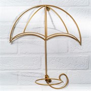 Подставка настенная Зонт на 1 цветок 12см золото металл 15-811G - фото 75343