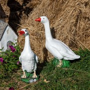 Фигура декоративная Гусь большой для сада высота 60см F01062 - фото 75352