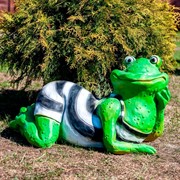 Фигура садовая Лягушка в тельняшке длина 73см F08620 - фото 75362
