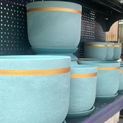 Горшок Замша 1,6л золото бирюзовый бук №2 - фото 75374