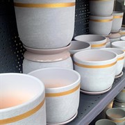 Горшок Замша 0,8л золото серый бук №1 - фото 75381