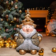 Фигура новогодняя Снегурочка бело-золотая высота 60см U09386-G - фото 75388