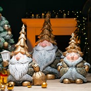 Фигура новогодняя Снегурочка бело-золотая высота 60см U09386-G - фото 75390