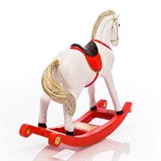 Фигура декоративная Лошадка-качалка новогодняя 34см U09279-Red - фото 75401