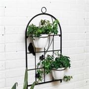 Подставка настенная на 2 цветка Птицы чёрная металл 15-119B - фото 75408