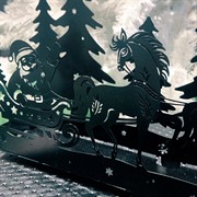 Подсвечник новогодний Упряжка лошадей длина 38см металл 730-089B - фото 75472 Подсвечник новогодний Упряжка лошадей длина 38см металл 730-089B - фото 75472