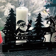 Подсвечник новогодний Упряжка лошадей длина 38см металл 730-089B - фото 75473 Подсвечник новогодний Упряжка лошадей длина 38см металл 730-089B - фото 75473