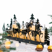 Подсвечник новогодний Упряжка лошадей длина 38см металл 730-089B - фото 75474 Подсвечник новогодний Упряжка лошадей длина 38см металл 730-089B - фото 75474