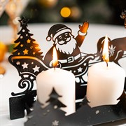 Подсвечник новогодний Упряжка лошадей длина 38см металл 730-089B - фото 75476 Подсвечник новогодний Упряжка лошадей длина 38см металл 730-089B - фото 75476