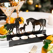 Подсвечник новогодний Лошади на несколько свечей металл чёрный 730-090B - фото 75500 Подсвечник новогодний Лошади на несколько свечей металл чёрный 730-090B - фото 75500