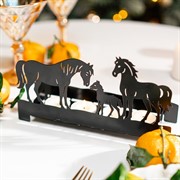 Подсвечник новогодний Лошади на несколько свечей металл чёрный 730-090B - фото 75501 Подсвечник новогодний Лошади на несколько свечей металл чёрный 730-090B - фото 75501